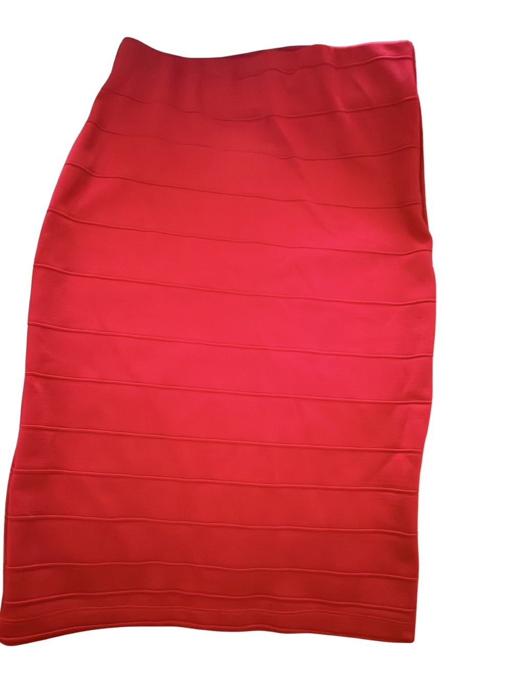 Women's Red Bandage Pencil Skirt - Sleek Stretch Fit